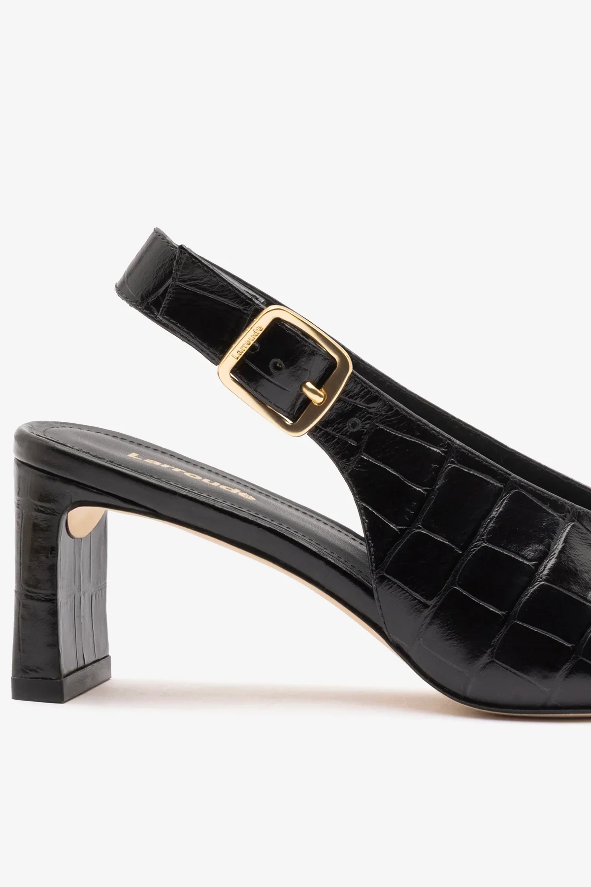 Slingback Katie Couro Croco Preto - Image 6
