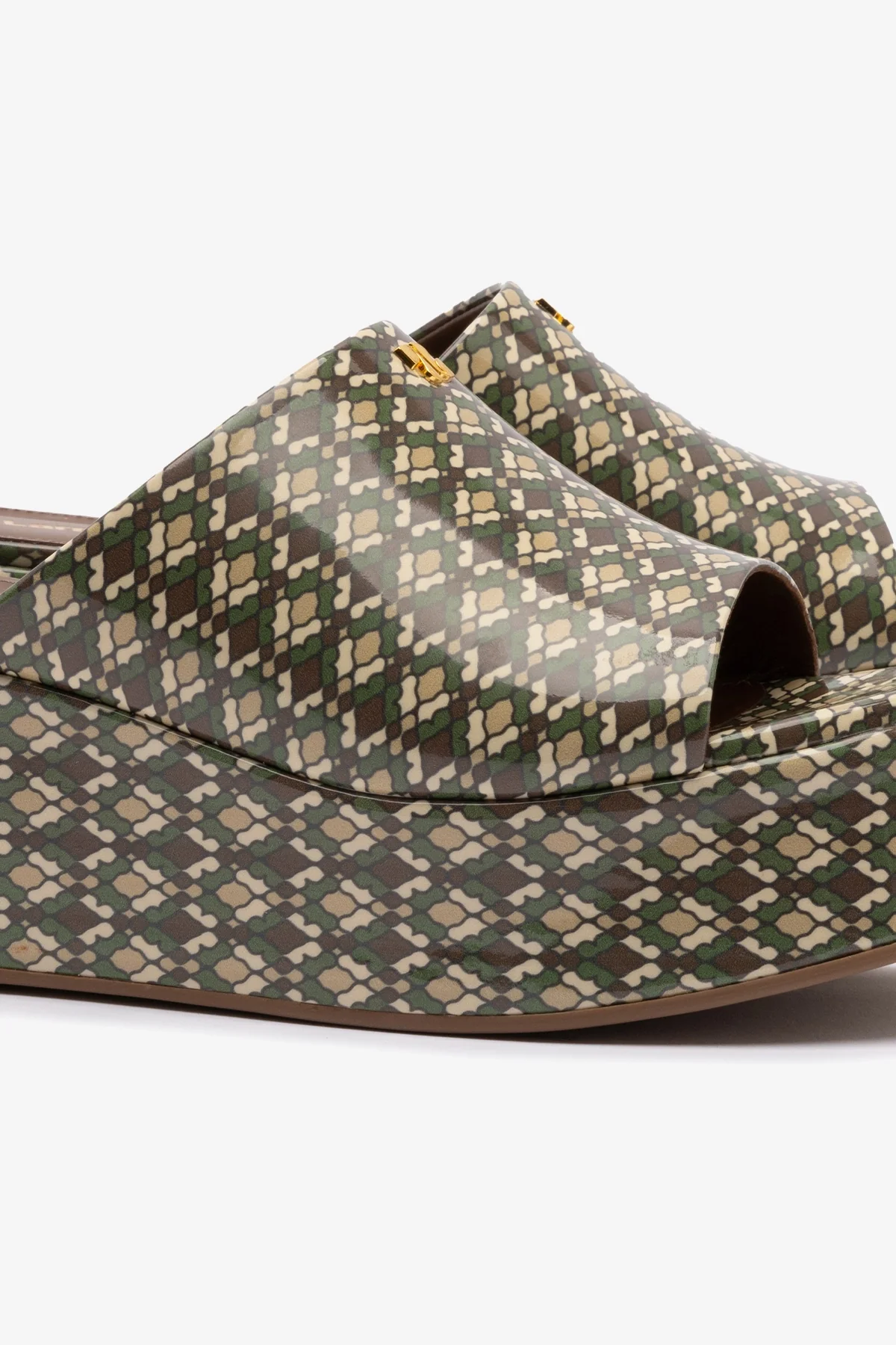 Mule Charli Couro Verniz Estampado Verde - Image 4