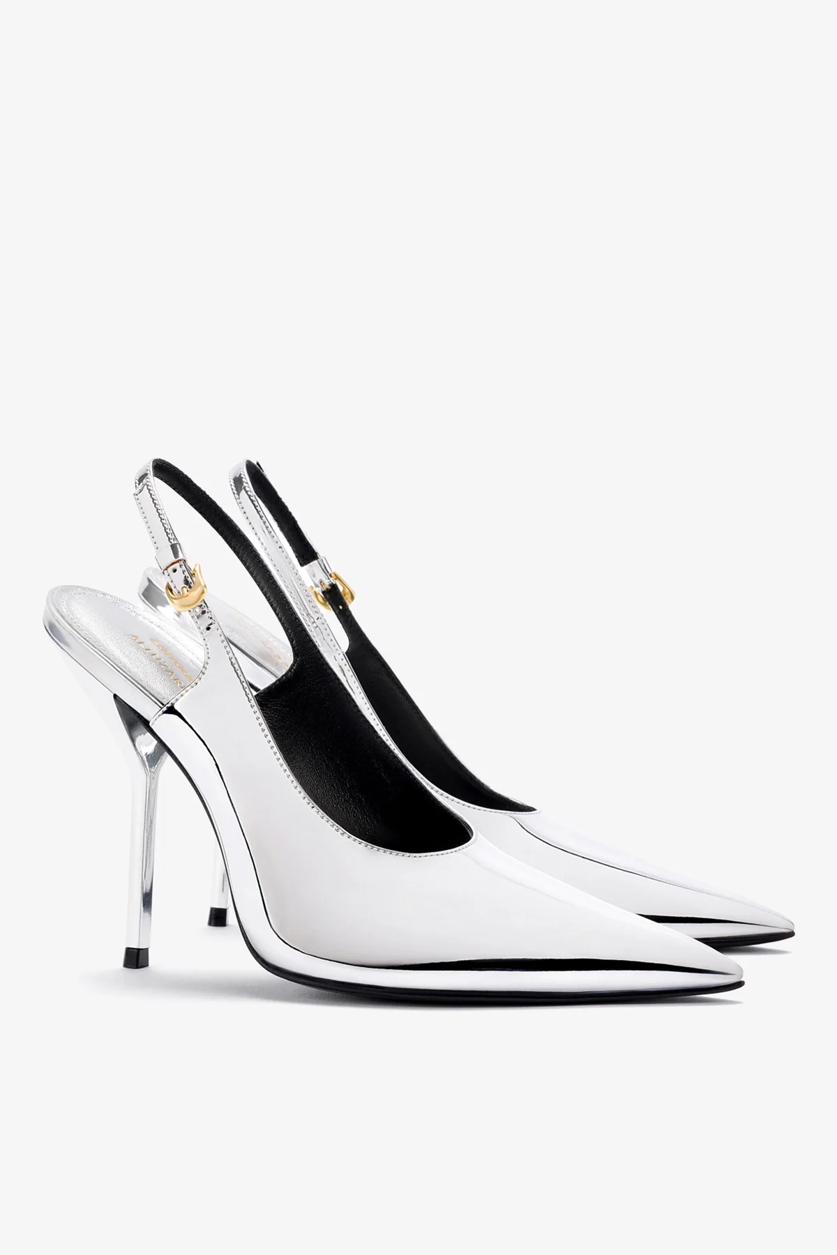 Larroudé x Altuzarra: Slingback Espelhado Prateado - Image 3