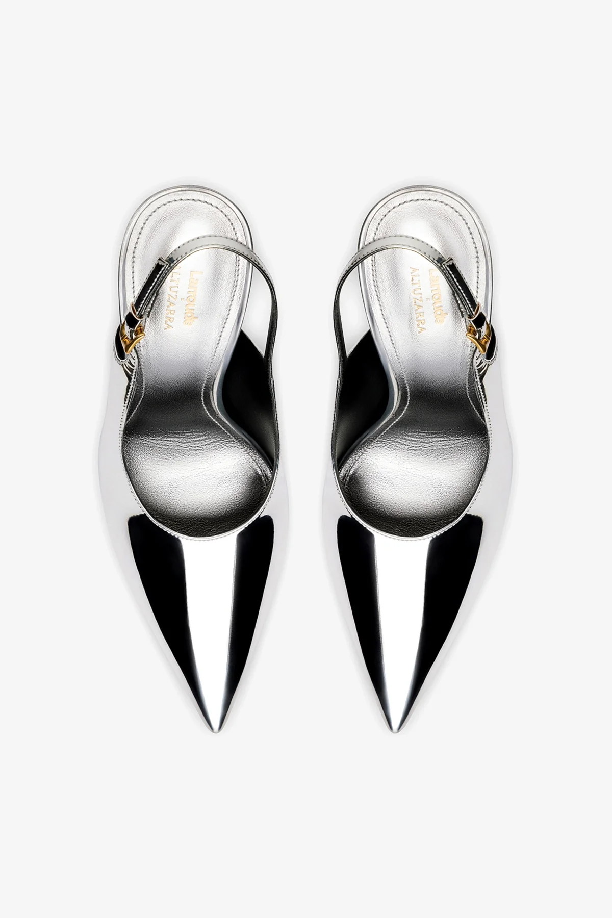 Larroudé x Altuzarra: Slingback Espelhado Prateado - Image 7