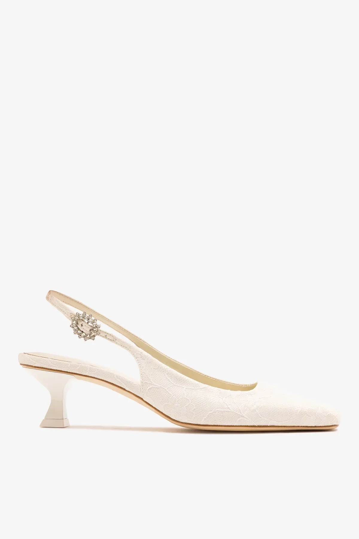 Larroudé x Markarian: Slingback Amal Renda Branco