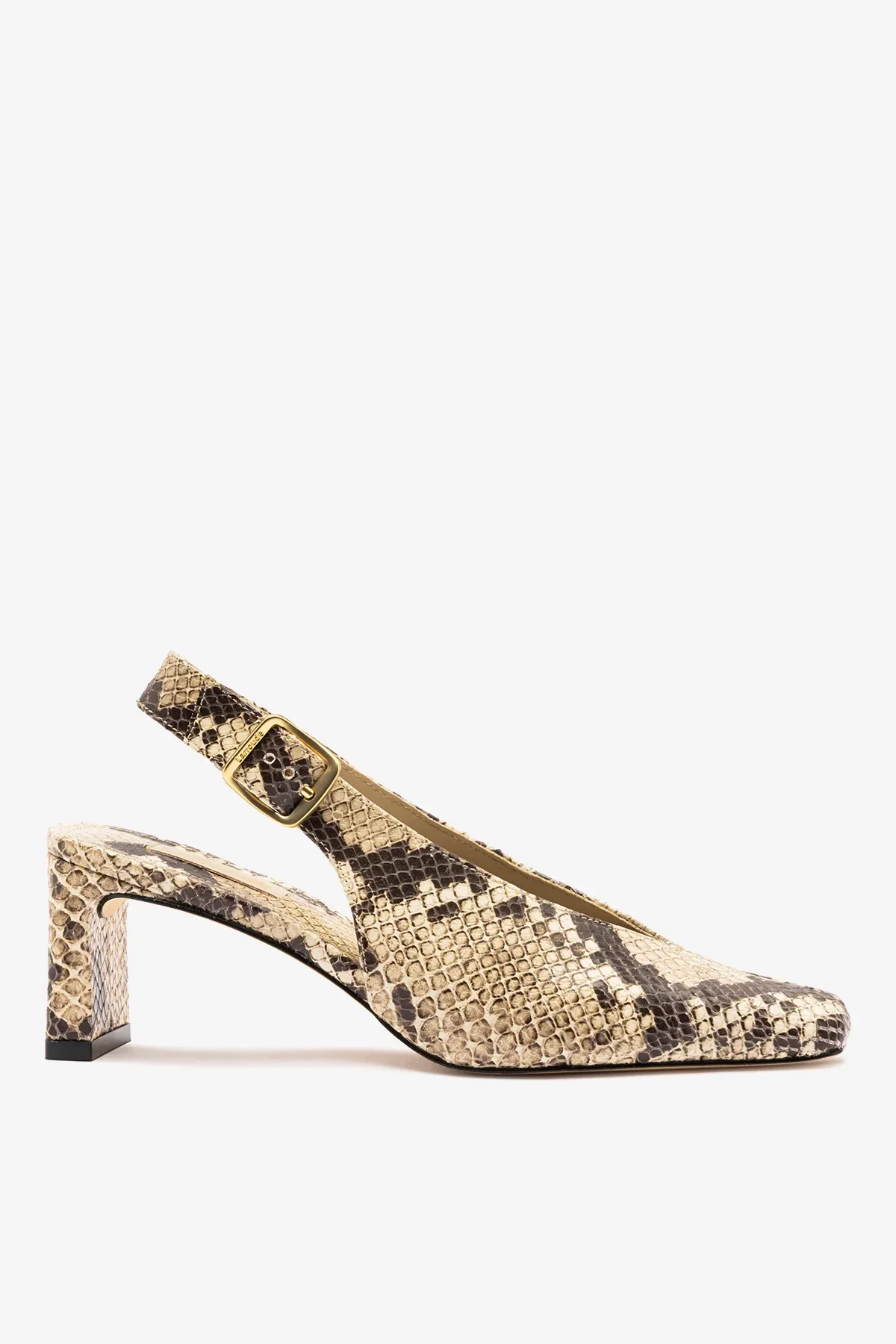 Slingback Katie Couro Cobra Bege