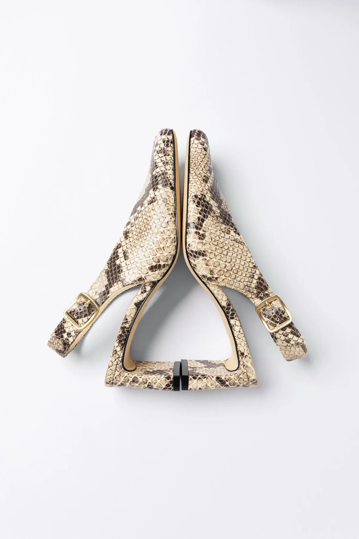 Slingback Katie Couro Cobra Bege - Image 5