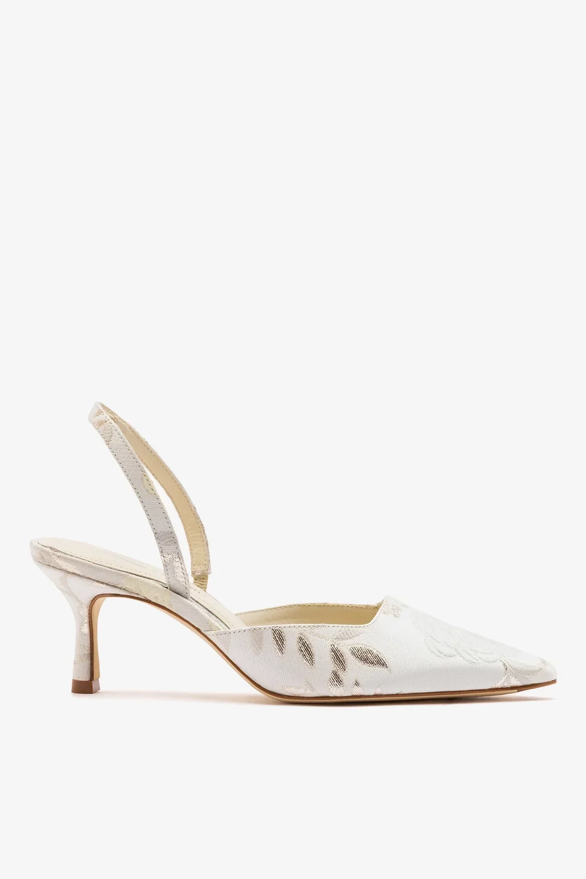 Larroudé x Markarian: Scarpin Brocado Off White