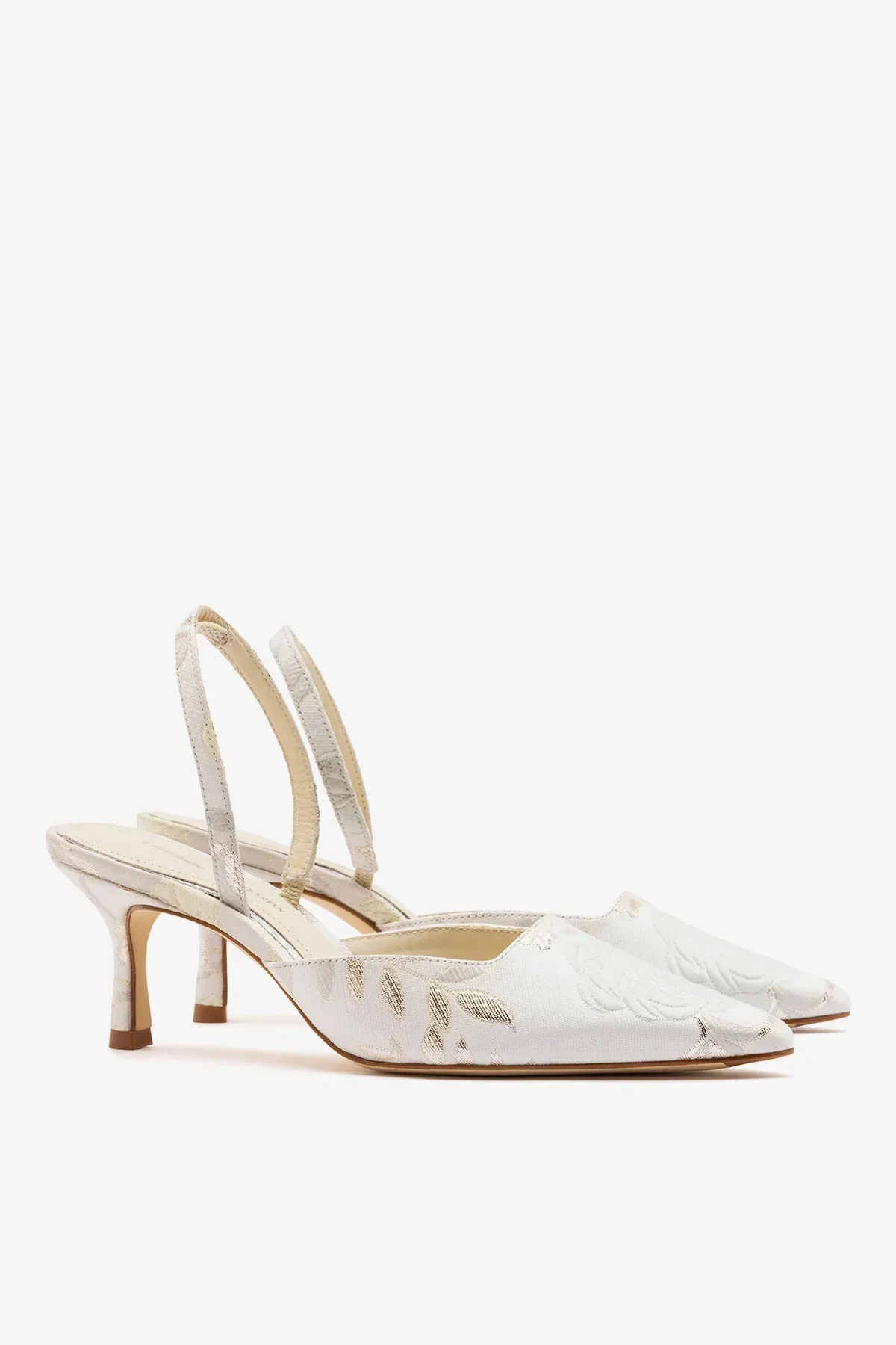 Larroudé x Markarian: Scarpin Brocado Off White - Image 3