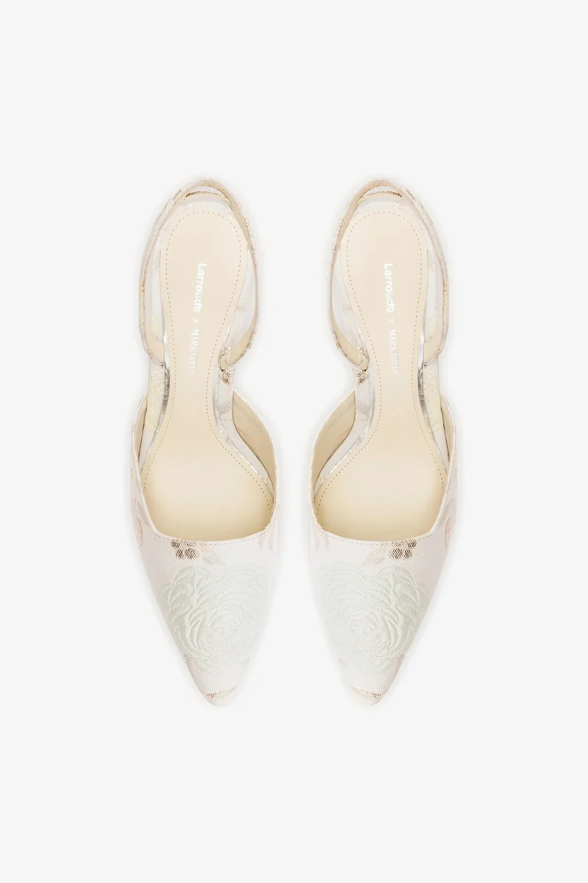 Larroudé x Markarian: Scarpin Brocado Off White - Image 6