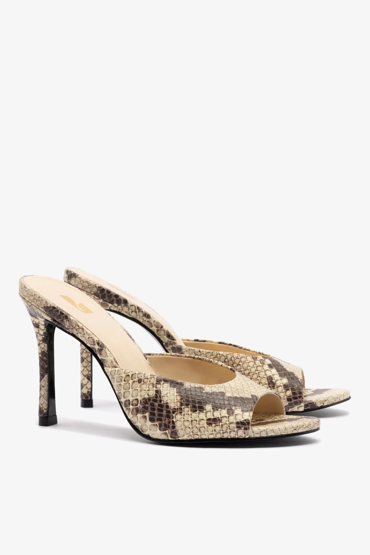 Mule Jasmine Hi Couro Cobra Bege - Image 3