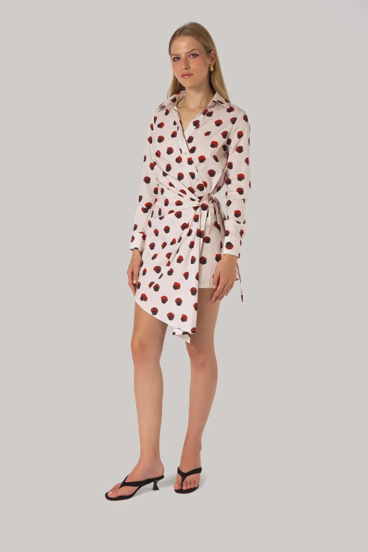 Vestido Transpassado Sashi Algodão Floral Branco - Image 2