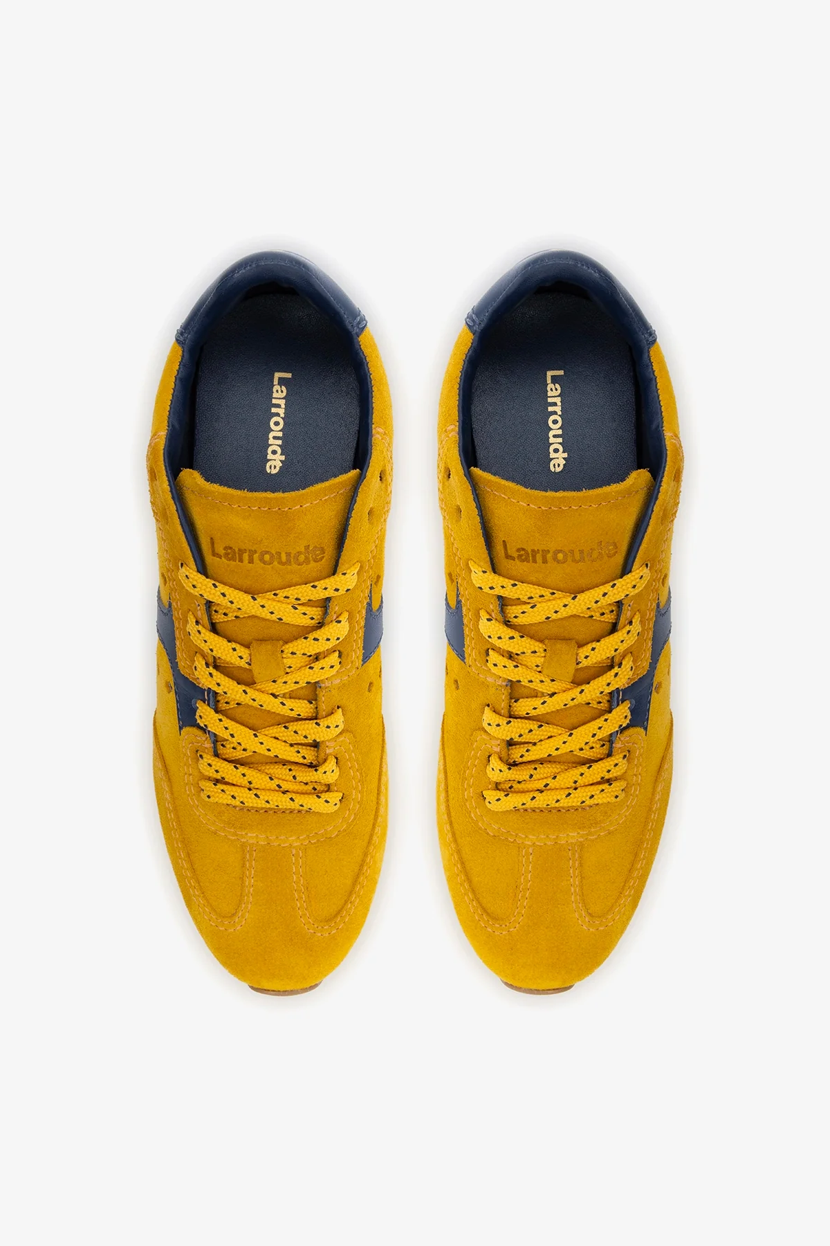 Tênis Stella Camurça Amarelo e Couro Azul - Image 8